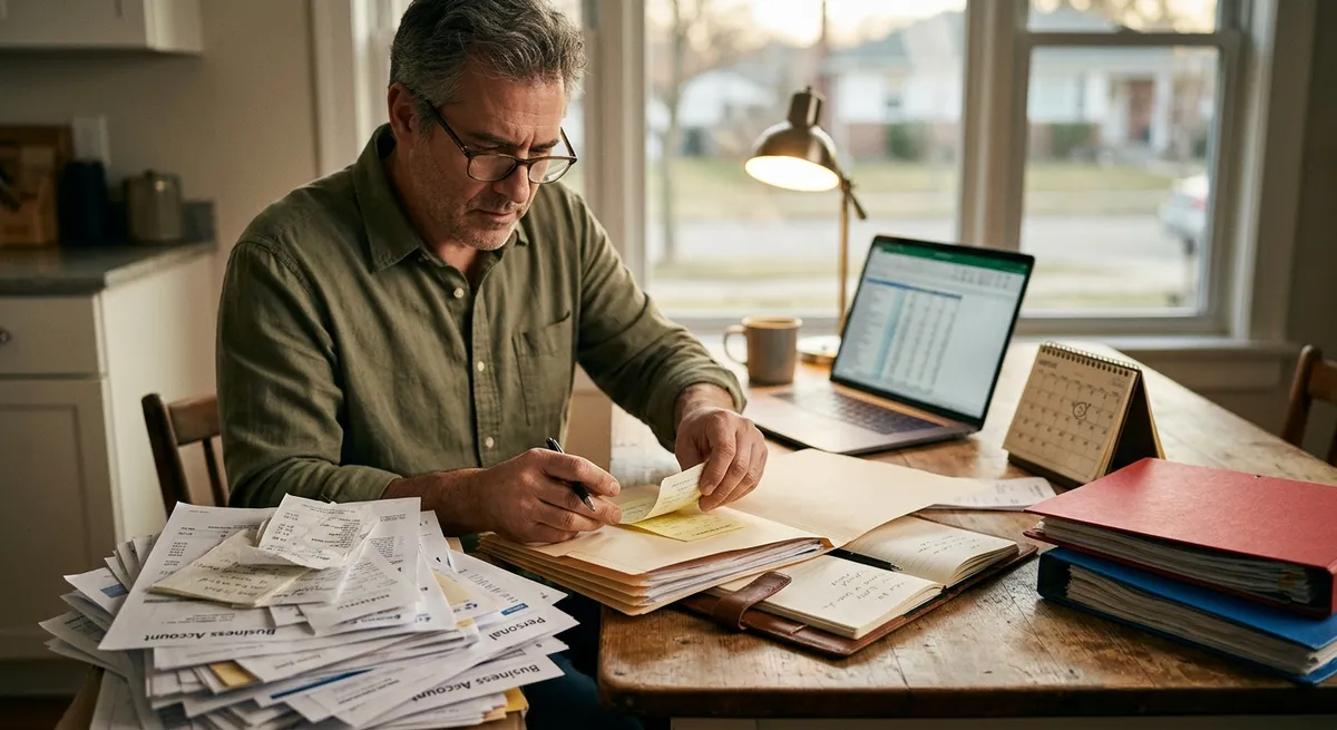 Historical business and personal transactions being sorted into supported categories